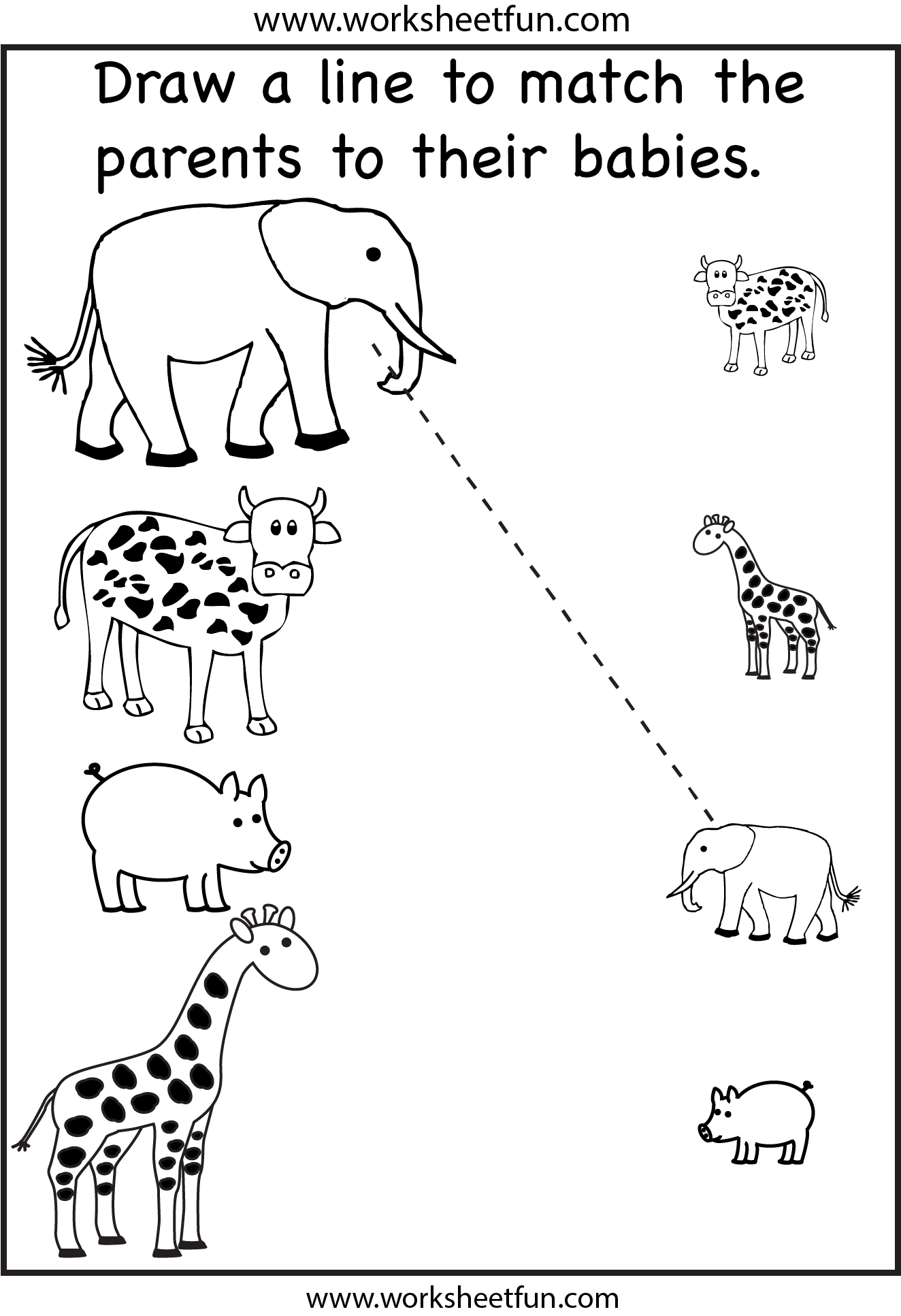 baby animals worksheet for kindergarten