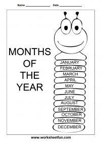 Months of the Year – 1 Worksheet