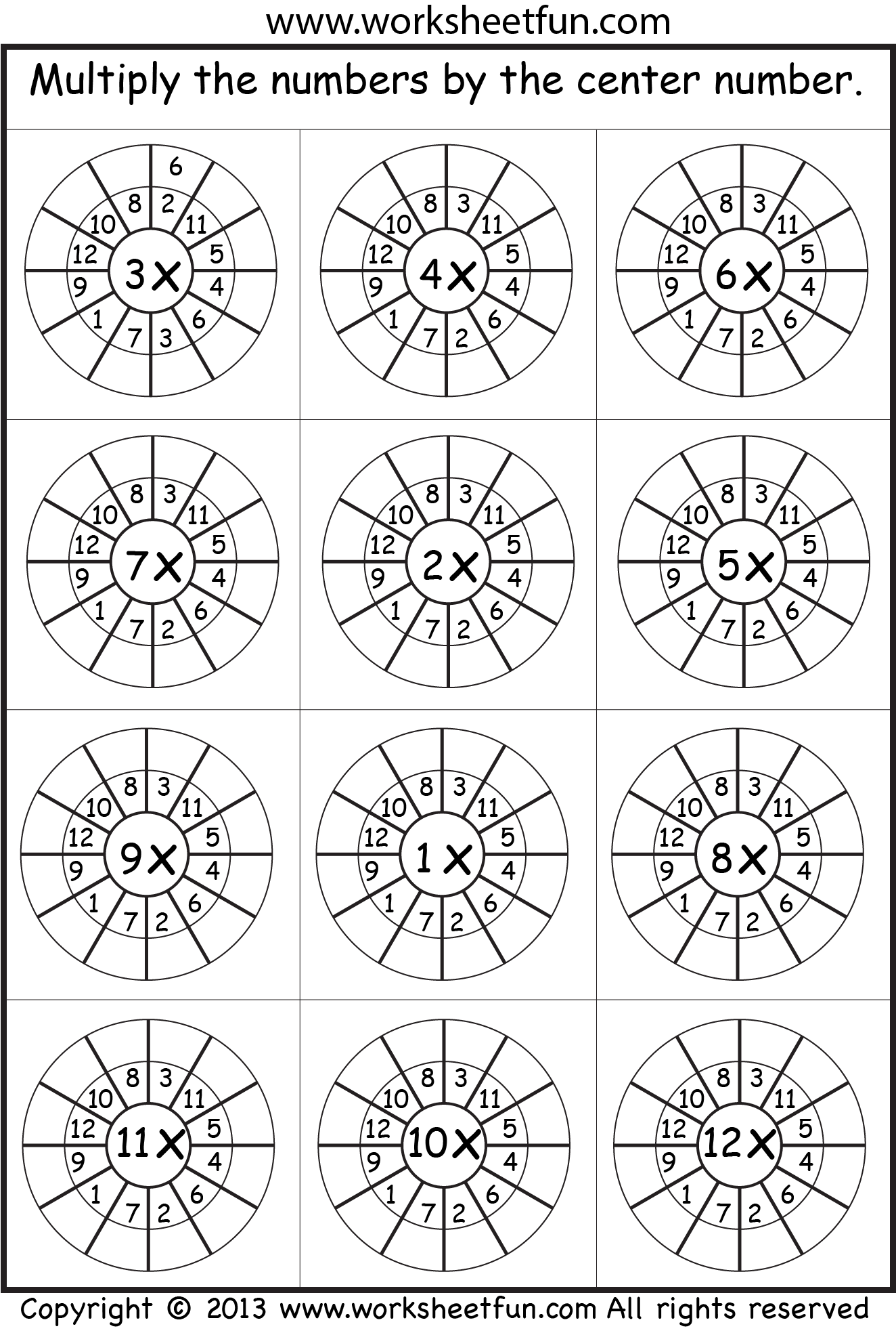 Times Table Worksheets 1 2 3 4 5 6 7 8 9 10 11 12 13 14