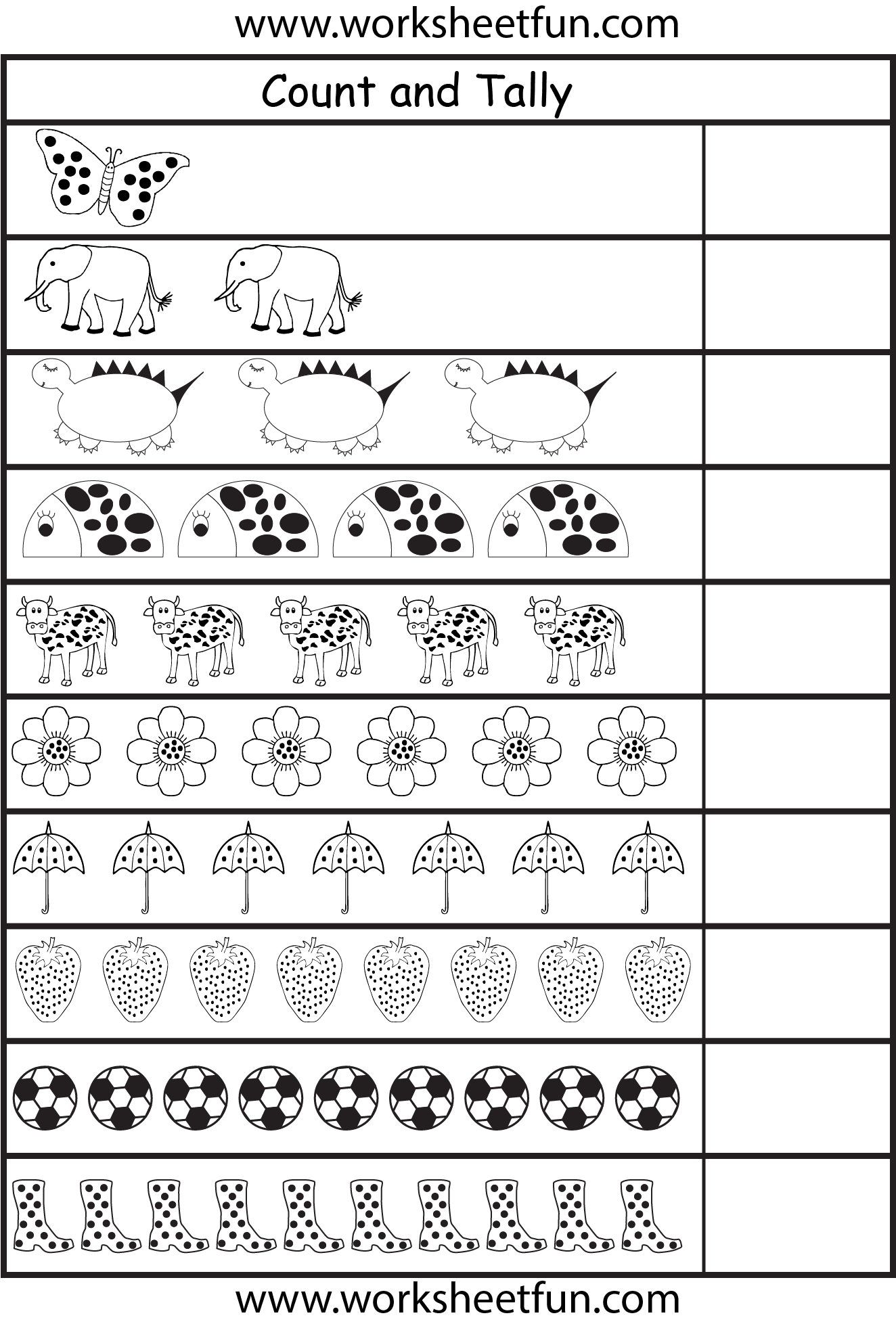 Tally Marks – 3 Worksheets / FREE Printable Worksheets – Worksheetfun