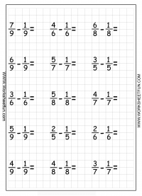Fraction Subtraction – Six Worksheets / FREE Printable Worksheets