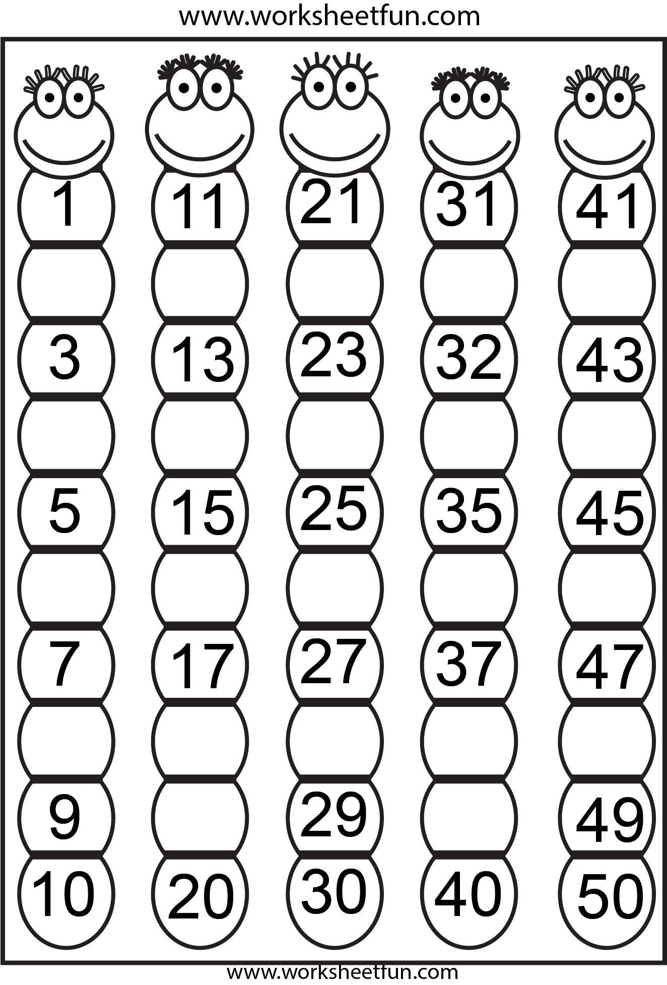 Tions of free worksheets like this one Missing numbers (1