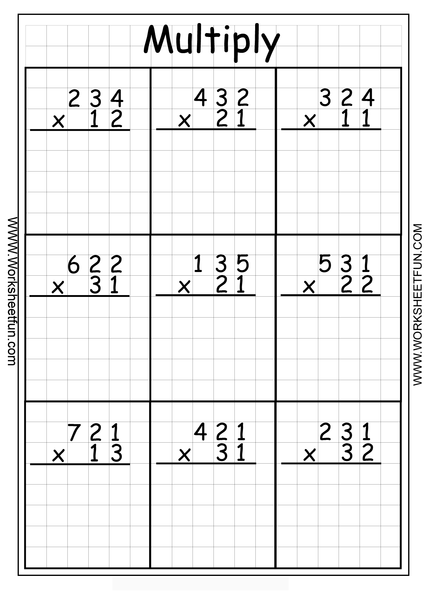 Free Printable 3 Digit By 2 Digit Multiplication Worksheets