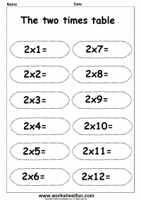 times table worksheet