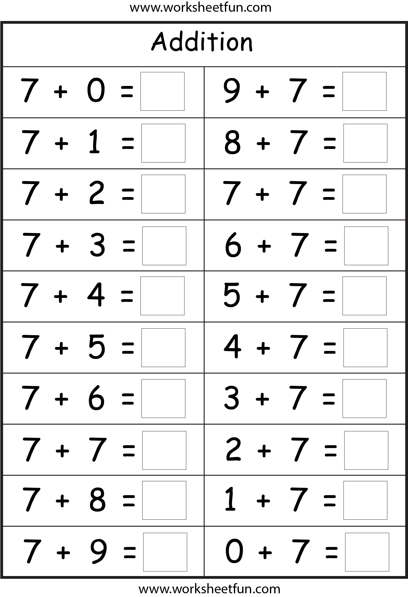 29 Addition Math Facts Worksheets Images The Math