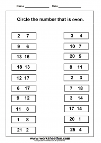 Even And Odd Numbers Chart For 2nd Grade