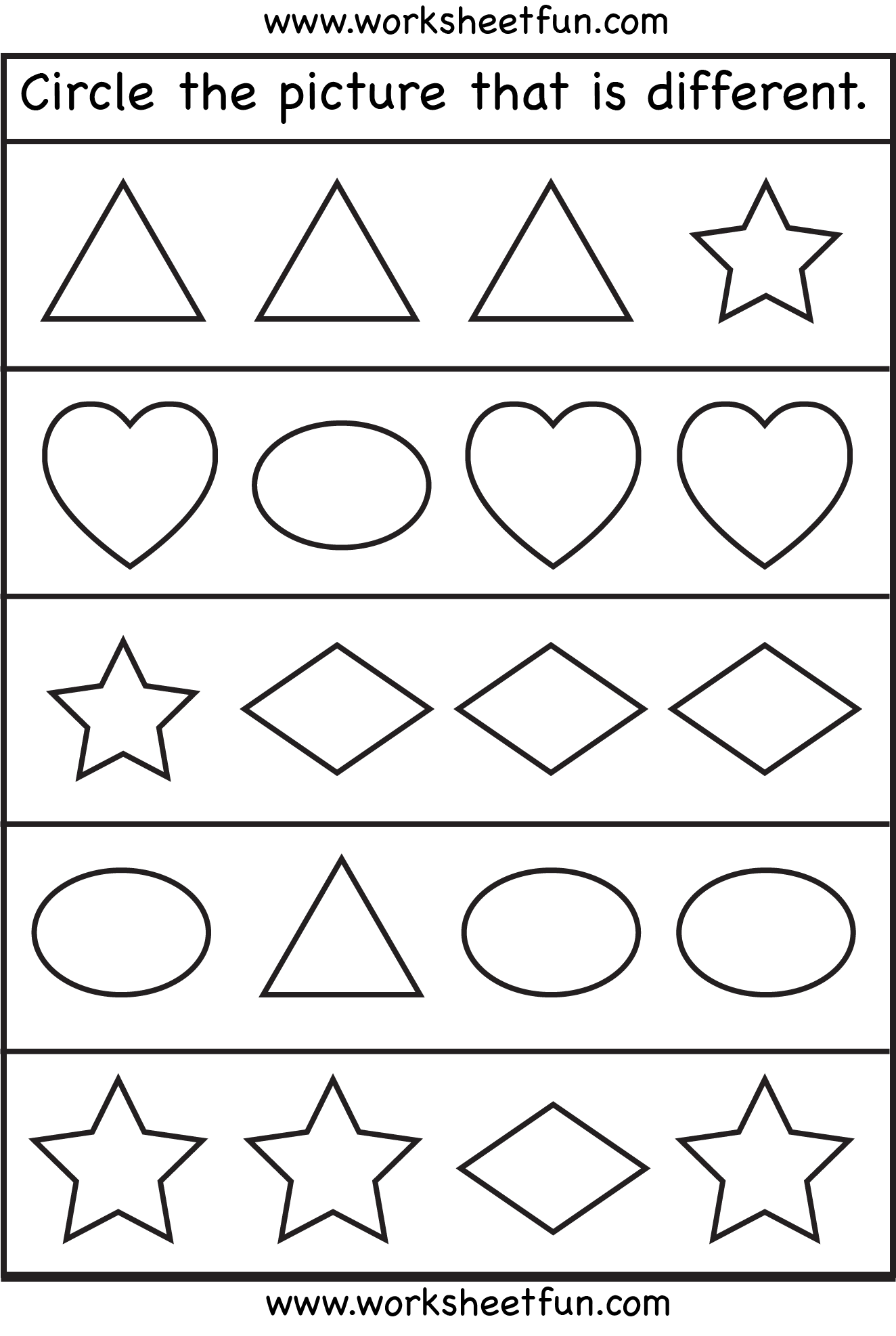 Same And Different Shapes One Worksheet FREE Printable Worksheets
