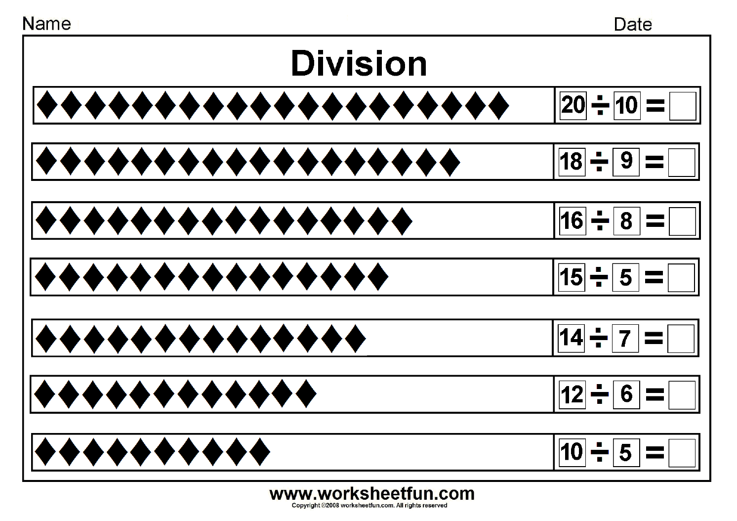 Division – Sharing Equally – Picture Division – 14 Worksheets / FREE ...