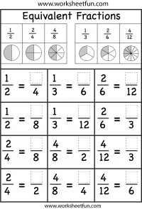 Free equivalent fraction worksheets 3rd grade