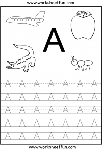 Preschool Worksheet Printables: Tracing: Letters A to Z
