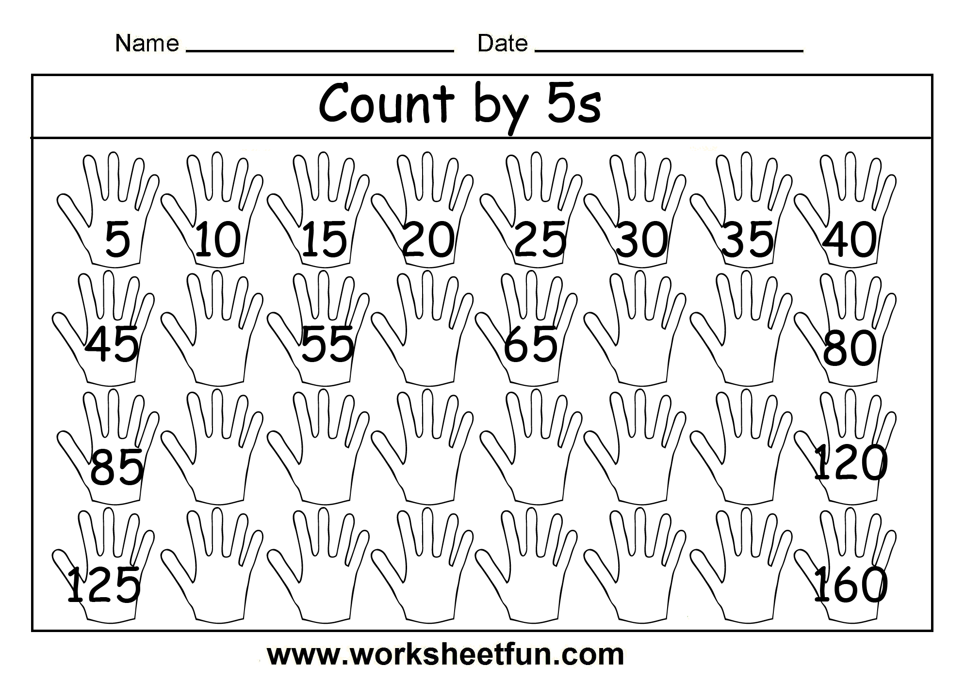 Count by 5s – 2 Worksheets / FREE Printable Worksheets – Worksheetfun