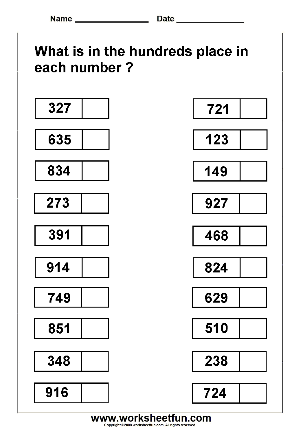 Place Value Numbers To 100 Worksheets