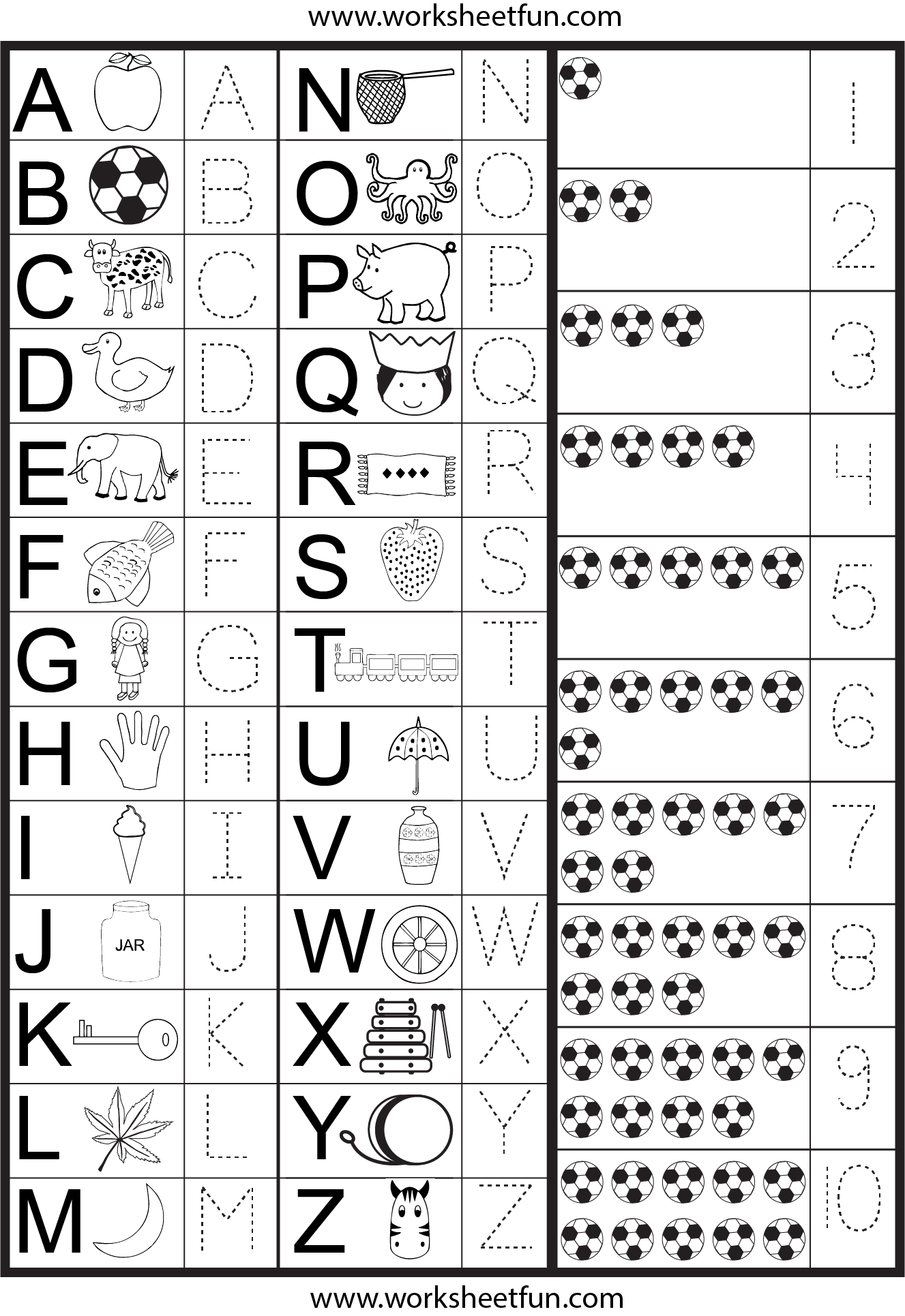 Kindergarten Practice With Letters And Numbers Worksheets