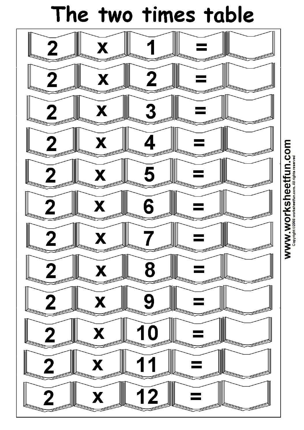 Multiplication Times Tables Worksheets – 20, 20, 20 & 20 Times Tables Regarding 2 Times Table Worksheet