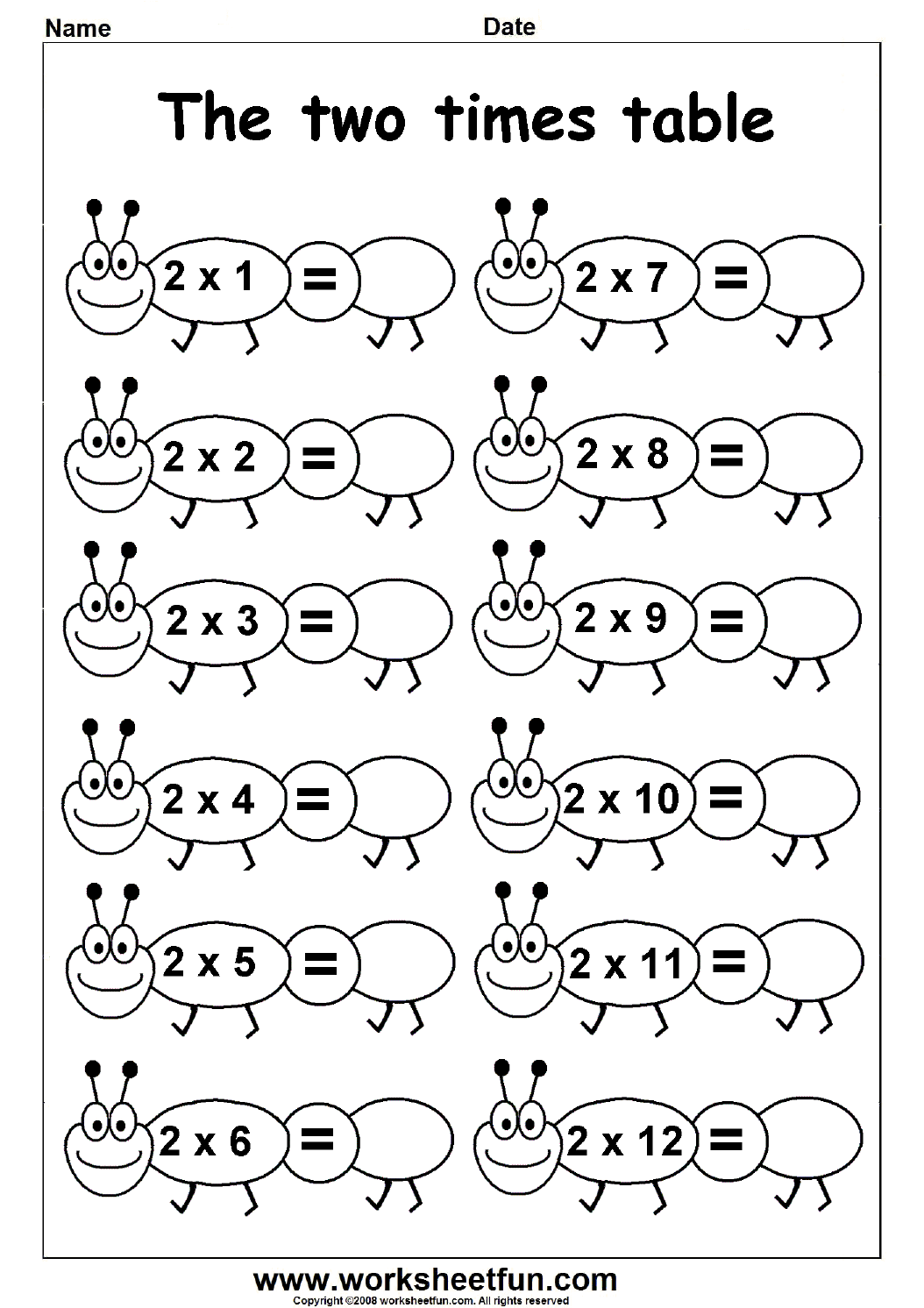 Multiplication Times Tables Worksheets 2 3 4 5 6 And 7 Times Tables