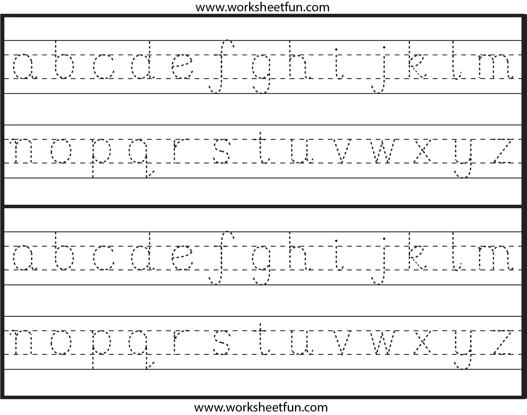 Free Lowercase Alphabet Tracing Worksheets