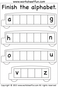 Missing Lowercase Letters – Missing Small Letters – Worksheet / FREE