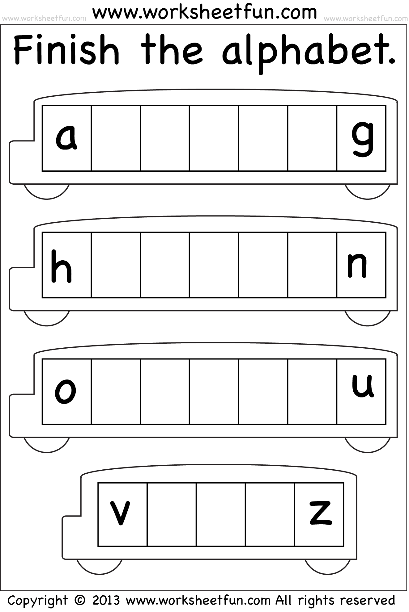 Missing Lowercase Letters – Missing Small Letters – Worksheet / FREE