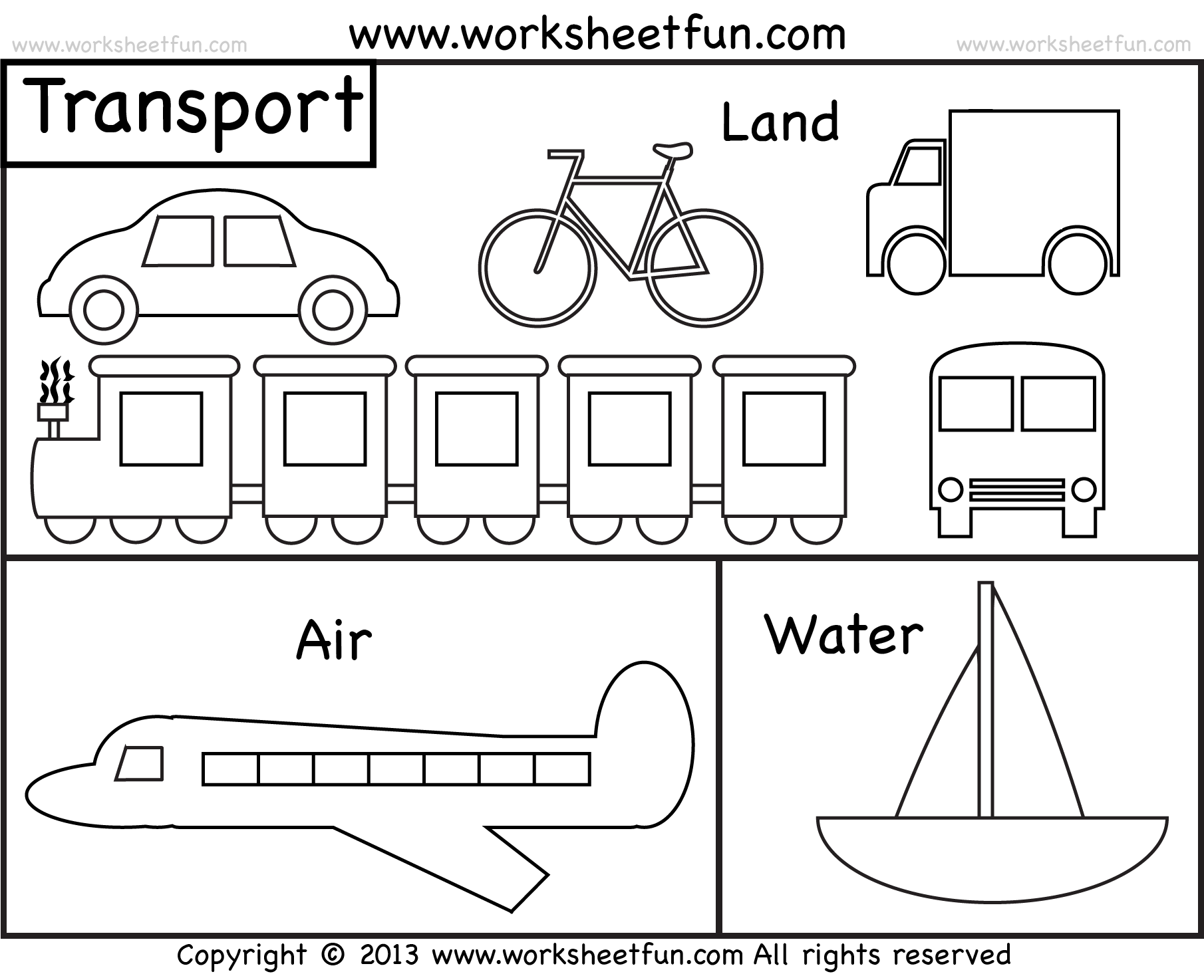 973 New preschool worksheet on transportation 293 Transportation â€“ Air, Land and Water â€“ Kindergarten and Preschool   