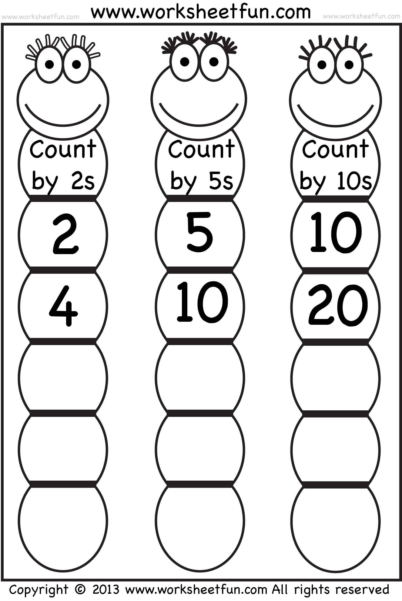 Skip Counting by 23, 23 and 23 – Worksheet / FREE Printable Regarding Counting In 10s Worksheet