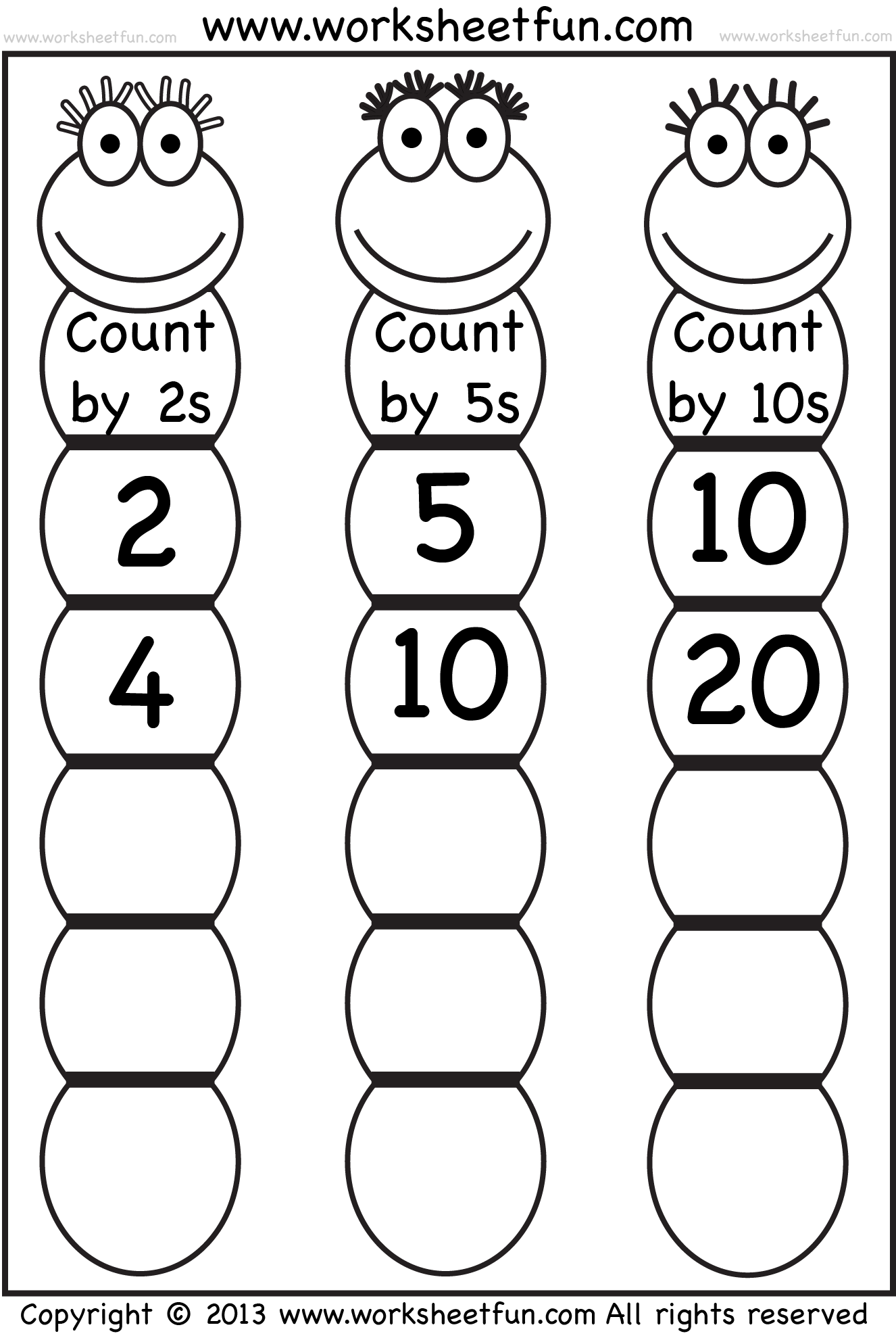 Skip Counting by 21, 21 and 21 – Worksheet / FREE Printable With Regard To Count By 5s Worksheet