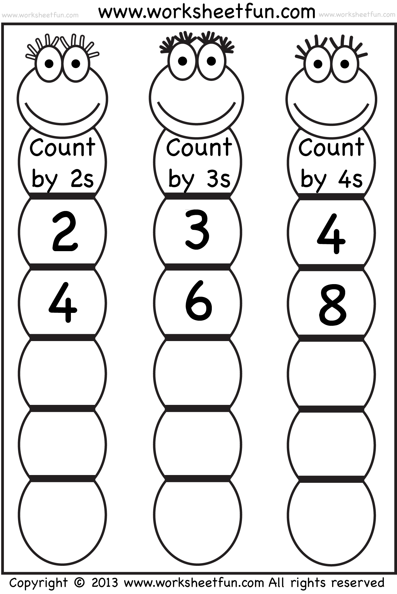 Skip Counting by 2, 3 and 4 – Worksheet / FREE Printable Worksheets