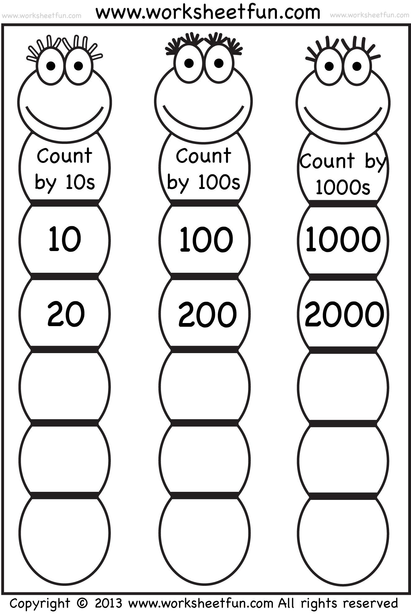 NEW 604 COUNTING ON TO 100 WORKSHEETS | counting worksheet