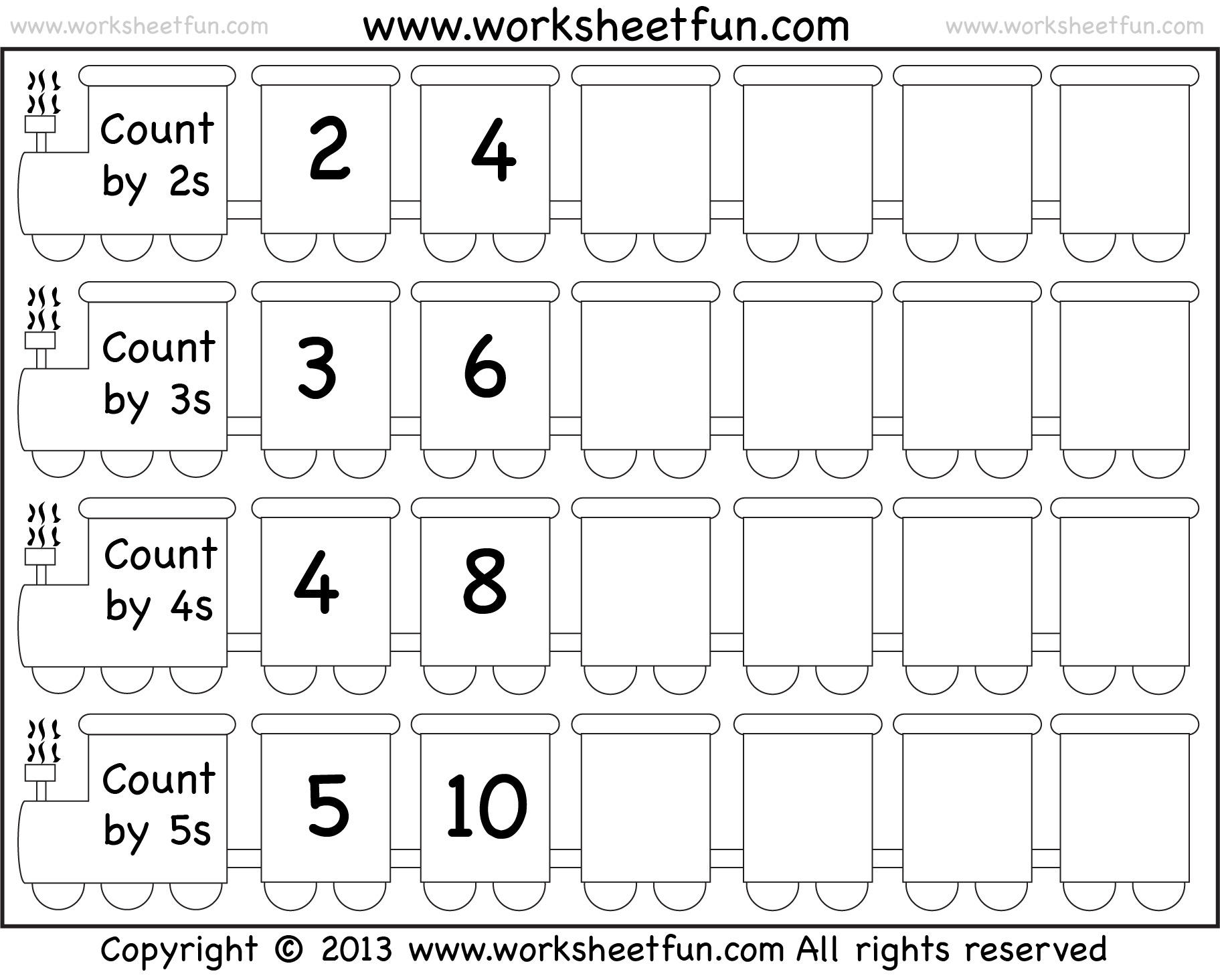 Skip Counting by 2, 3, 4 and 5 – Worksheet / FREE Printable Worksheets