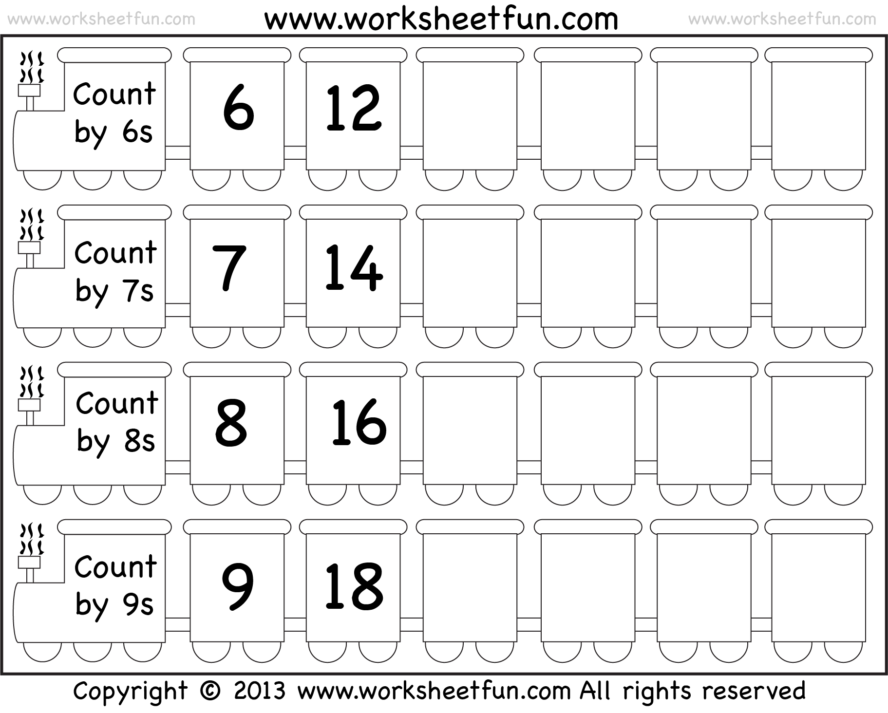 Skip Counting By 6 7 8 And 9 Worksheet Free Printable Worksheets Worksheetfun
