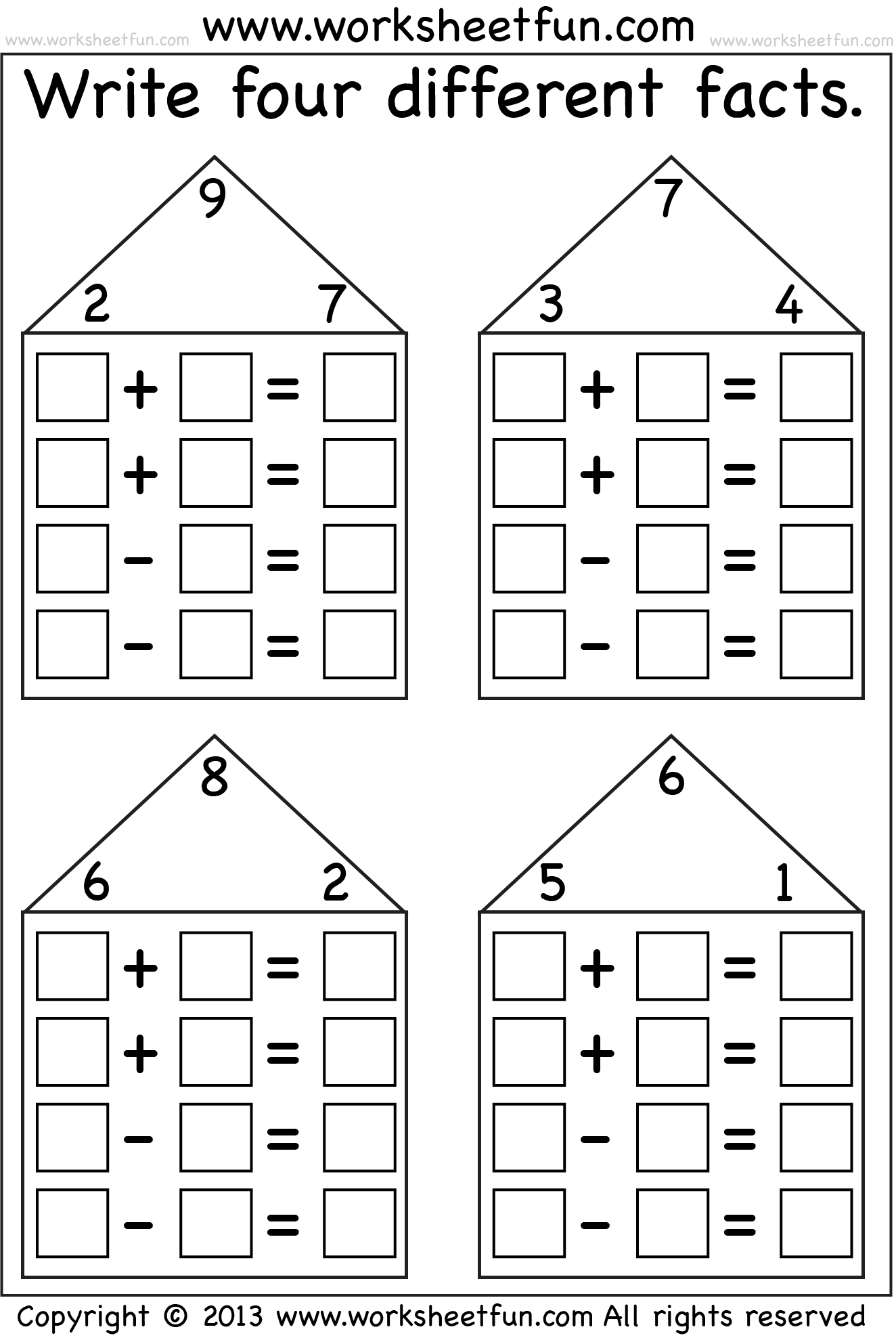 fact-family-houses-worksheets-worksheet24