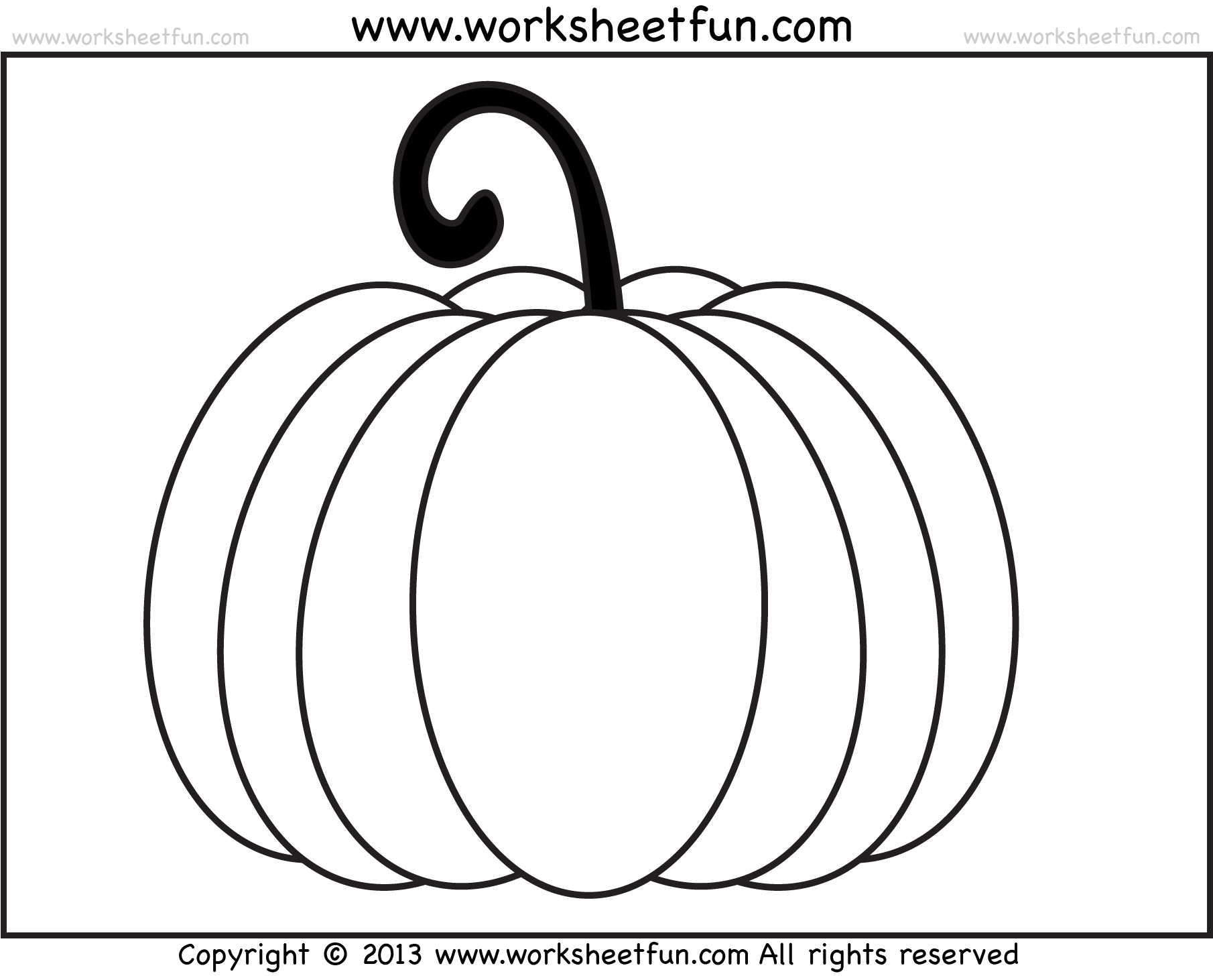 Pumpkin Coloring – 3 Worksheets / FREE Printable Worksheets – Worksheetfun