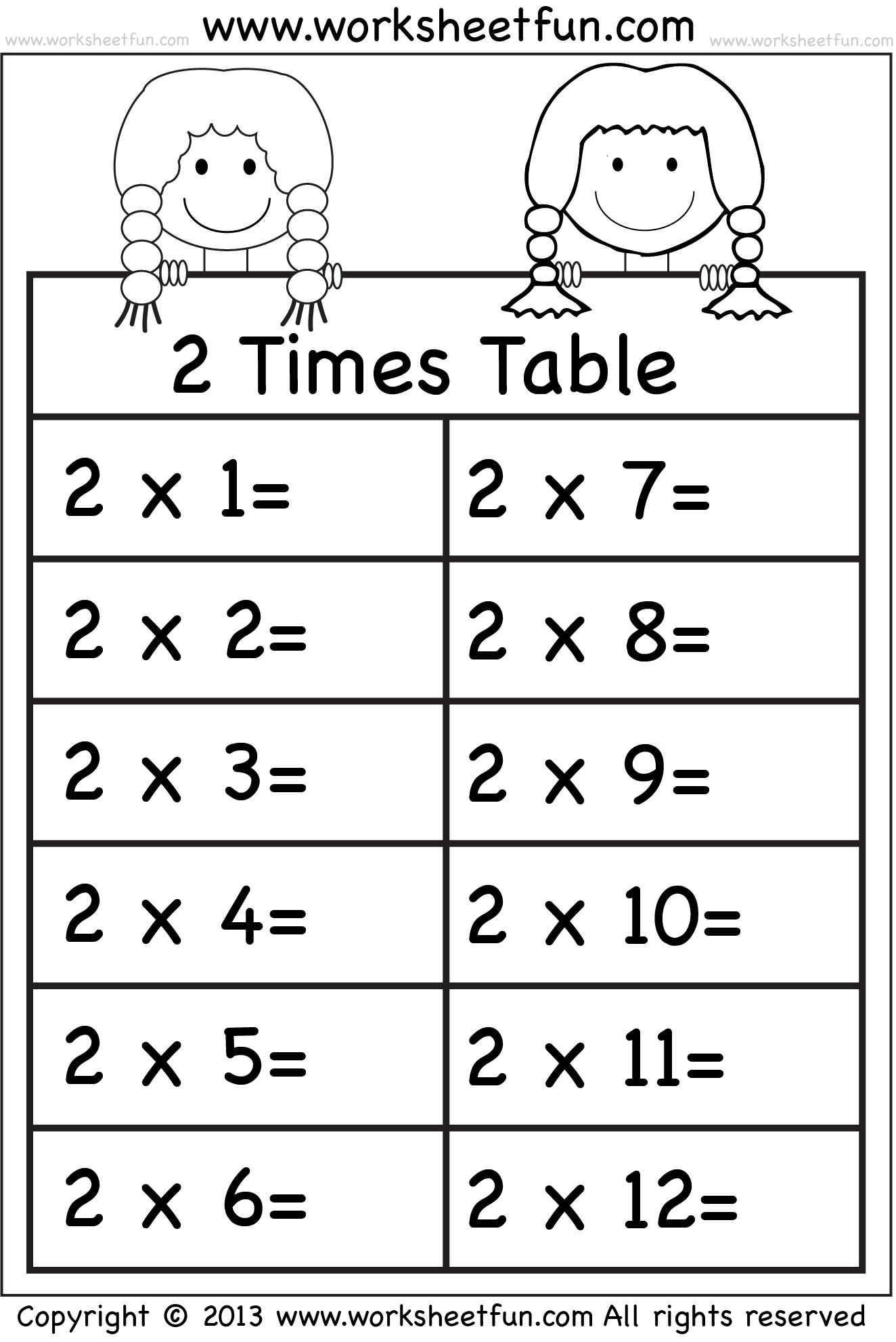 Times Tables Worksheets – 11, 11, 11, 11, 11, 11, 11, 11, 11, 11 and 111 Within 2 Times Table Worksheet