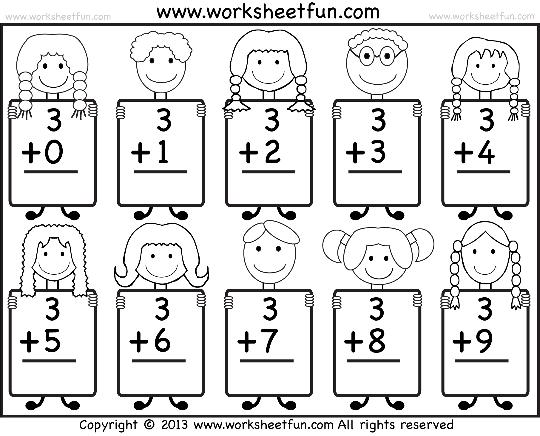 Beginner Addition – Basic Addition facts – 9 Kindergarten ...