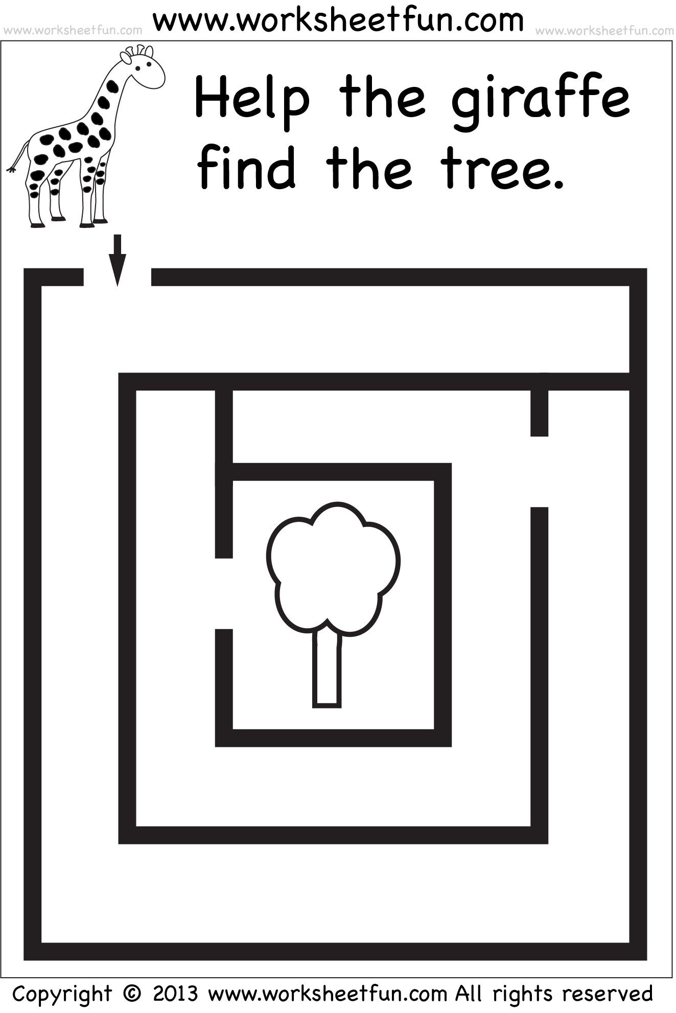 Beginner Mazes – Preschool and Kindergarten – 6 Worksheets / FREE