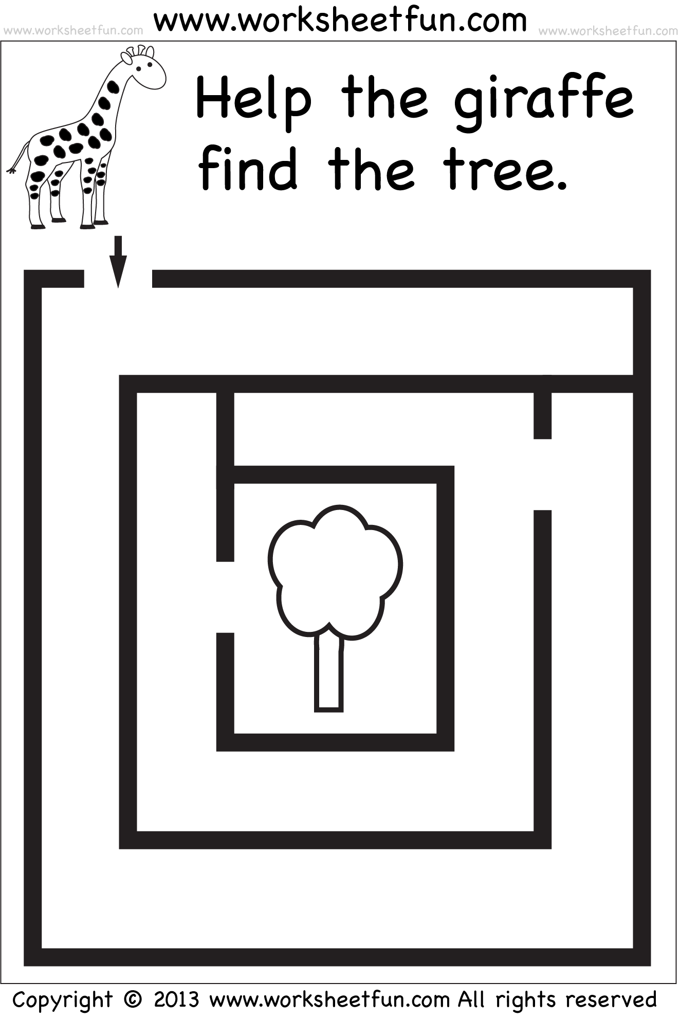 Beginner Mazes – Preschool and Kindergarten – 6 Worksheets / FREE