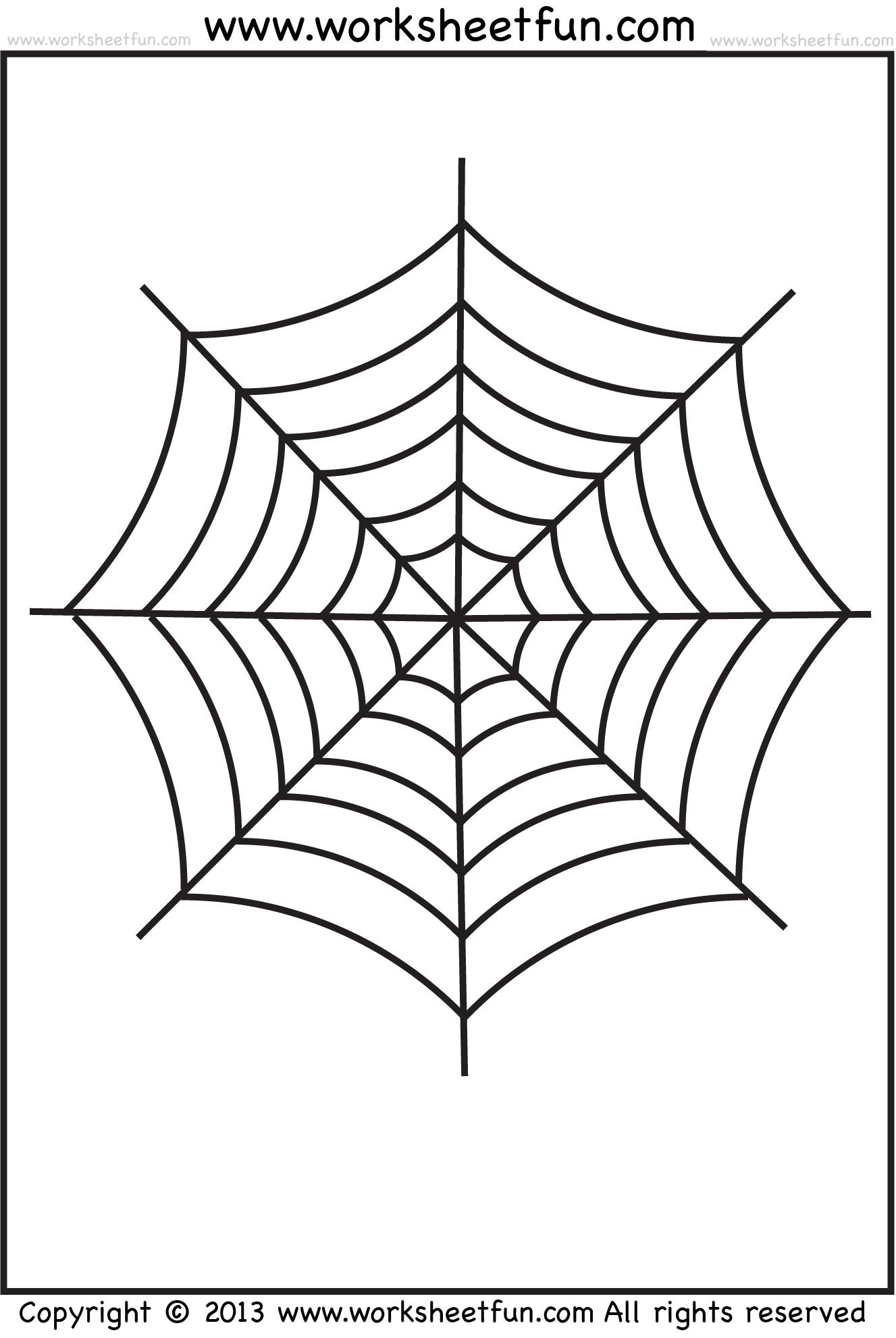 Spider Web Tracing One Halloween Worksheets Free Printable Worksheets Worksheetfun