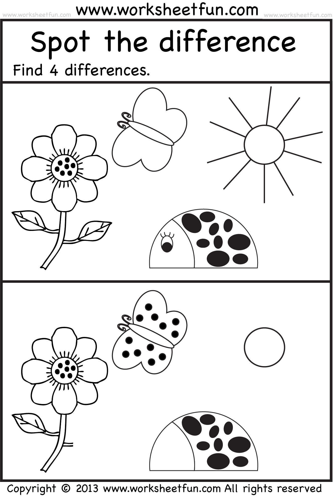 Spot the difference 7 Worksheets / FREE Printable Worksheets