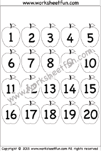 Blank Number Chart 1 20