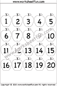 Free Printable Number Chart 1 20