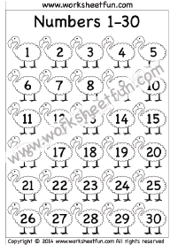 number chart 1-30