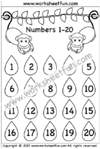 Preschool Number Chart 1 20