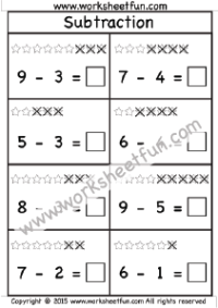 kindergarten subtraction worksheet