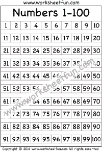Hundred Chart – Number Chart 1-100 / FREE Printable ...