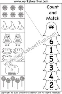 Halloween Themed Worksheet Count And Match 1 Worksheet Free Printable Worksheets Worksheetfun