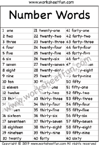 Number Chart 1 60