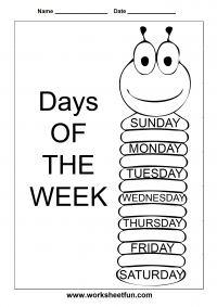 Days Of The Week Chart For Preschool