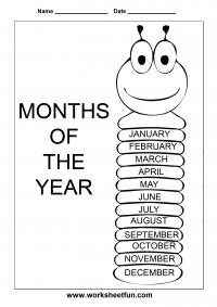 Month Chart For Kindergarten