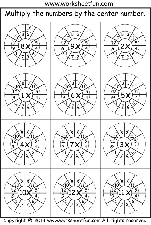 multiplication target circle