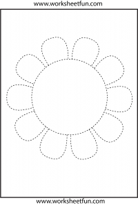 Picture Tracing – Flower – 1 Worksheet