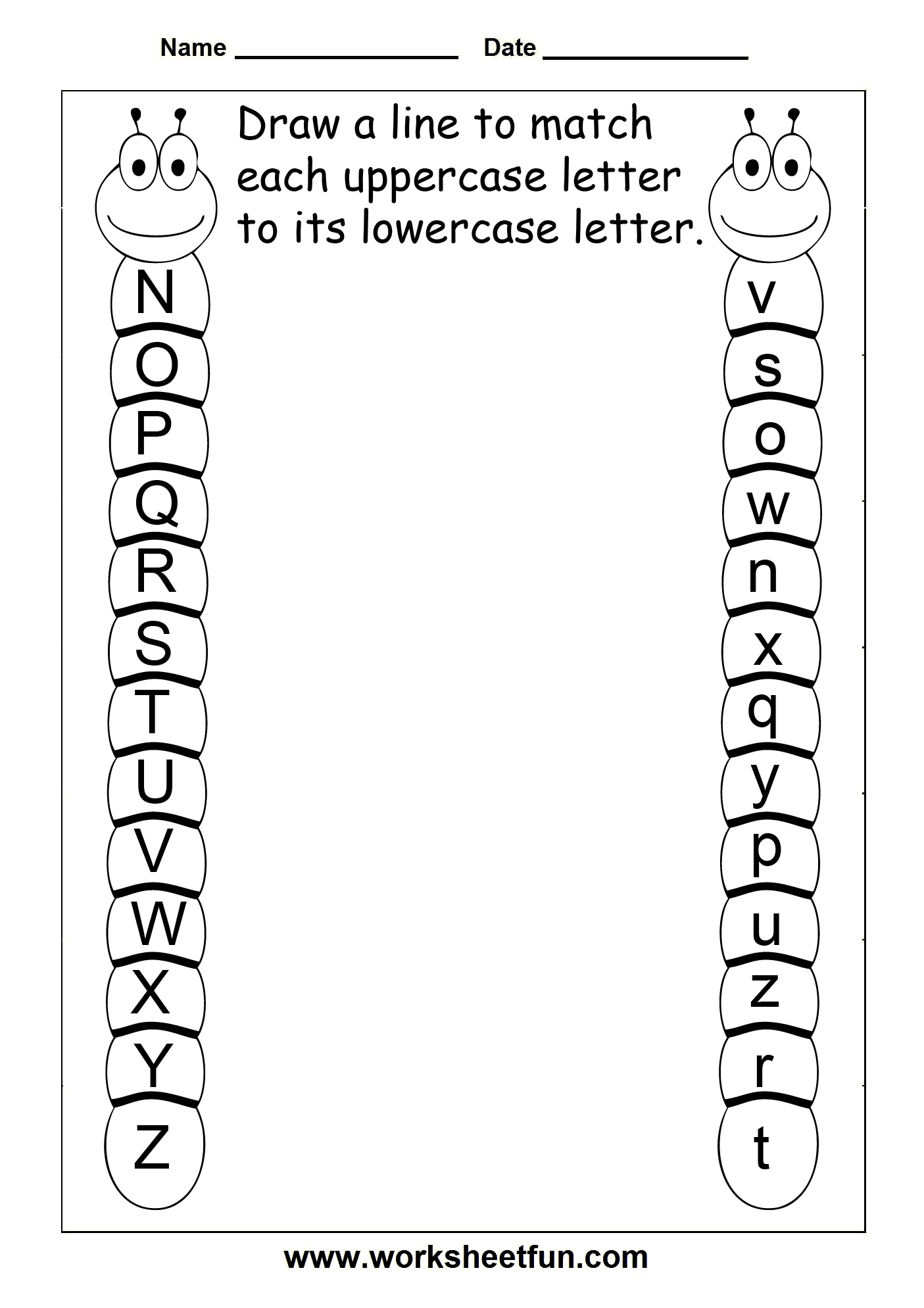 Uppercase And Lowercase Matching Worksheet